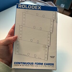 VTG 1992 500 Rolodex Continuous Form Cards 3" x 5" - Open Box